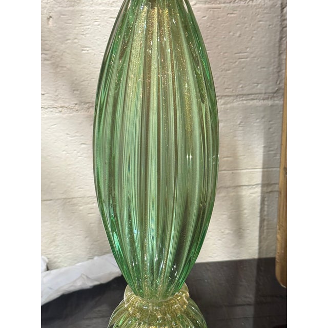 Modern Green Murano Glass Lamps - Pair For Sale In Dallas - Image 6 of 9