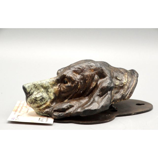 Traditional Antique Cold Painted Vienna Bronze Hound Dog Note Clip For Sale - Image 3 of 11