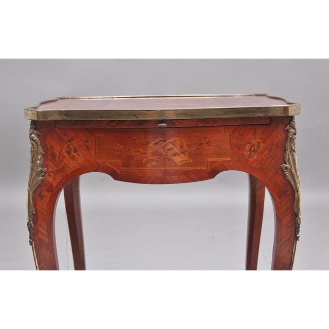 Early 20th Century French Kingwood and Marquetry Side Table, 1910 For Sale - Image 9 of 16