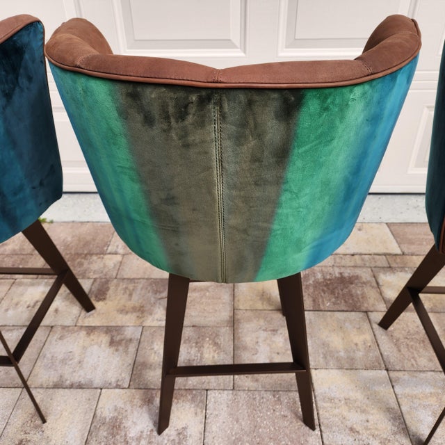 Borzalino "Diva" Counter Stools Italian Set of 5 For Sale - Image 10 of 12