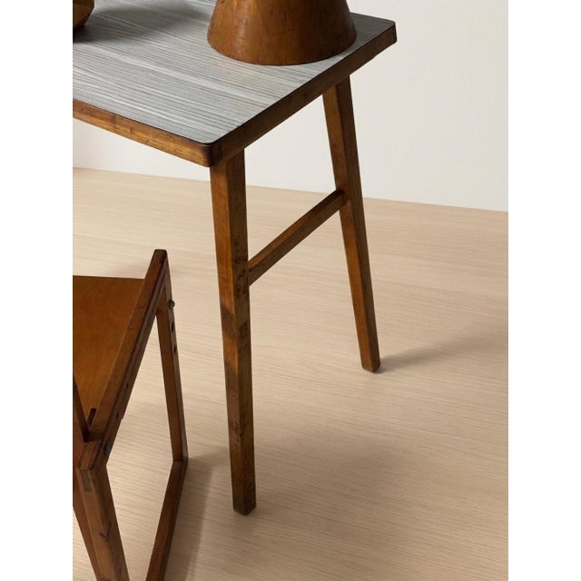 Brown Vintage Brown Wooden Desk, 20th Century For Sale - Image 8 of 9