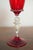 Mid 20th Century Italian Ruby Red Murano Art Glass Chalice With Gold Aventurine Stem 1970s For Sale - Image 5 of 9