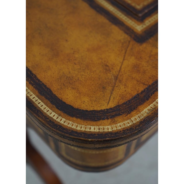 Maitland Smith Leather Top Games Table For Sale - Image 9 of 18