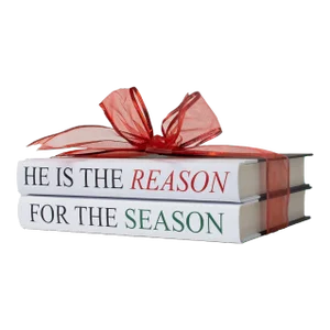 Decorative Books - Quote Book Stack - "The Reason, Christmas"
