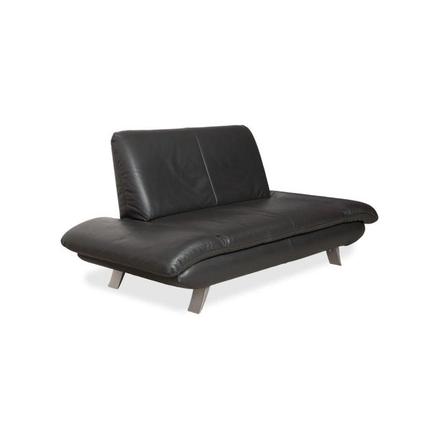 Rossini Two-Seater Leather Sofa with Black with Manual Function by Koinor For Sale - Image 5 of 16