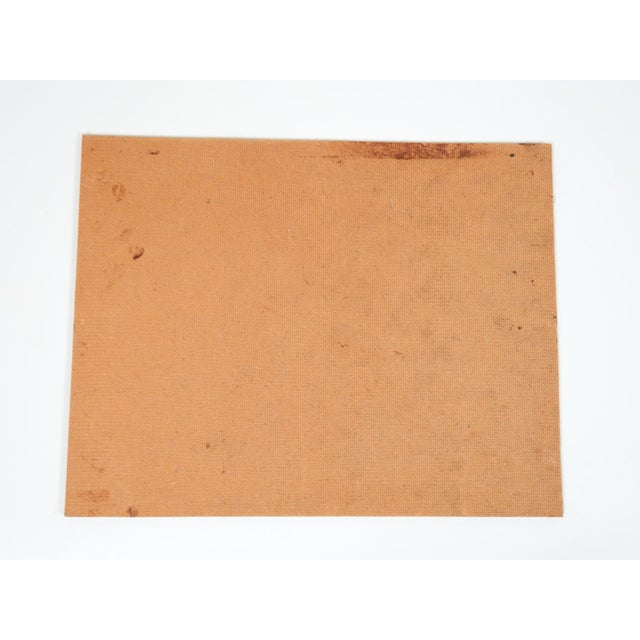 Gray Early 20th Century Snowy Winter Forest at Sunset Painting For Sale - Image 8 of 8