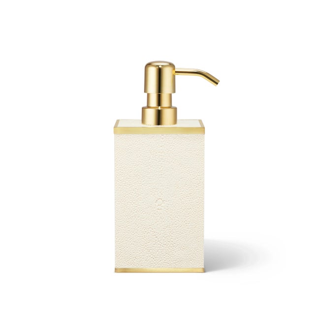 AERIN Faux Shagreen Soap Pump, Cream For Sale In New York - Image 6 of 6
