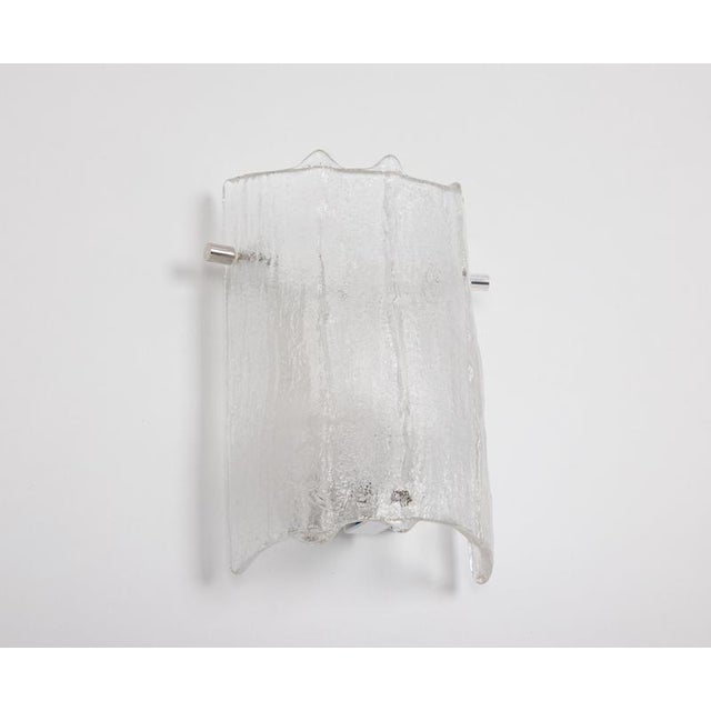 Vintage Murano Ice Glass Vanity Sconces from Kaiser Leuchten, Germany, 1970s, Set of 2 For Sale - Image 6 of 14