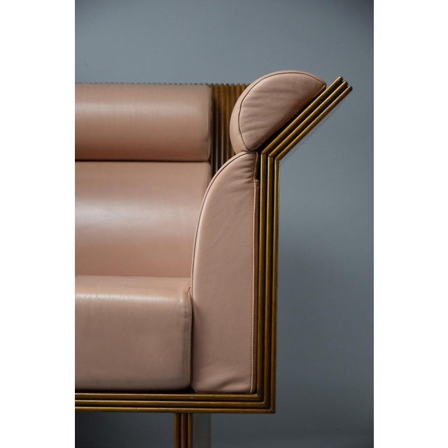 Postmodern Postmodern Neo Eclectic Wood and Leather Lounge Chair from Busnelli, 1983 For Sale - Image 3 of 15