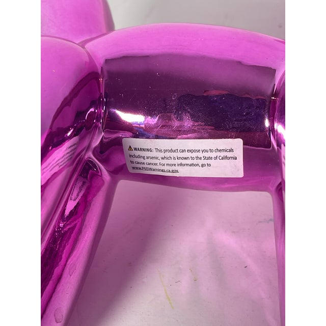 Ceramic Balloon Dog Figurine Purple For Sale - Image 4 of 4