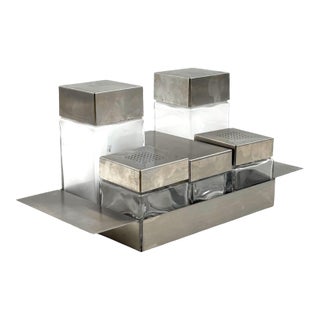 5 Pieces Hollywood Regency Cruet-Set, Manifattura Zani Italy, 1970s. For Sale