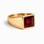 Contemporary Handmade Garnet Unisex Signet Ring in 925 Sterling Silver, January Birthstone Ring Us 7 For Sale - Image 3 of 4
