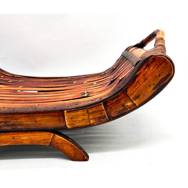 Vintage Handcrafted Bent Bamboo Display Tray on Stand – Organic Modern / Tropical For Sale - Image 9 of 13