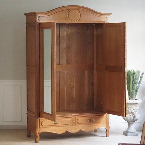 Antique Art Nouveau Mirrored Wardrobe with Drawers, France, 1900s For Sale - Image 3 of 18