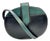 Vintage Pourchet Paris Black Leather & Green Lizard-Embossed Shoulder Bag, Made in France For Sale