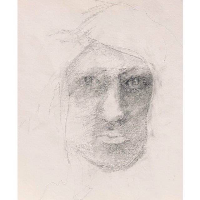 Portraiture 1970s Adrienne Anderson Graphite Self Portrait For Sale - Image 3 of 3