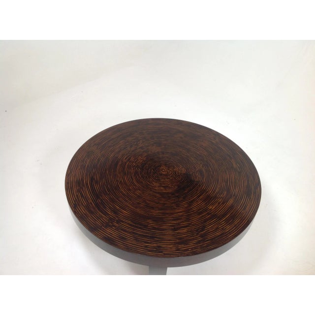 Modern Modern Round Coffee Table With Zembrano Finish For Sale - Image 3 of 10