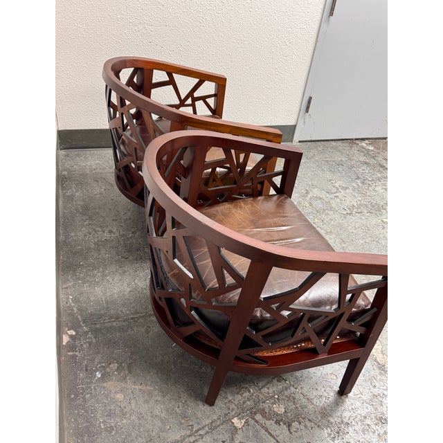 2010s Crate & Barrel Ankara Lounge Chairs, Pair For Sale - Image 5 of 15