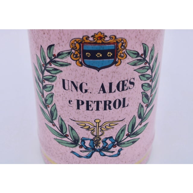 Ceramic Large Vintage French Pink Ceramic Apothecary Jar For Sale - Image 7 of 10