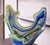 Contemporary Contemporary Hand-Blown Studio Art Glass Sculpture in Blue & Green With Freeform Crown For Sale - Image 3 of 6