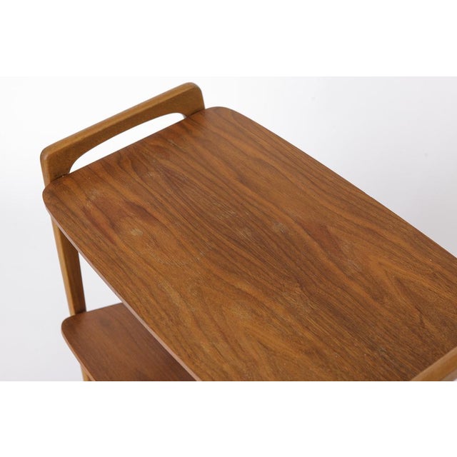 Wood Mid-Century Modern Serving Bar Cart in Teak and Beech, German, 1960s For Sale - Image 7 of 12