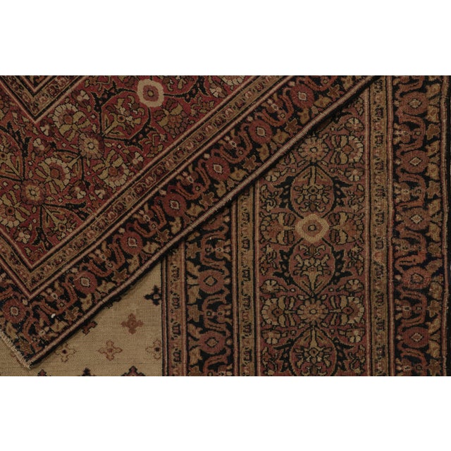 Antique Doroksh Rug in Beige, Brown, Black Floral Medallion Pattern For Sale In New York - Image 6 of 6
