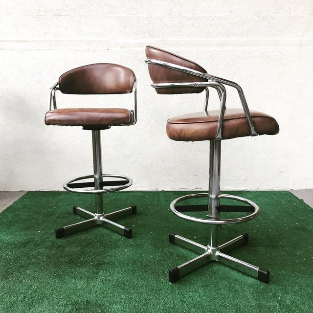 Vintage Samsonite Chrome & Vinyl Barstools Set of 4 Chairish