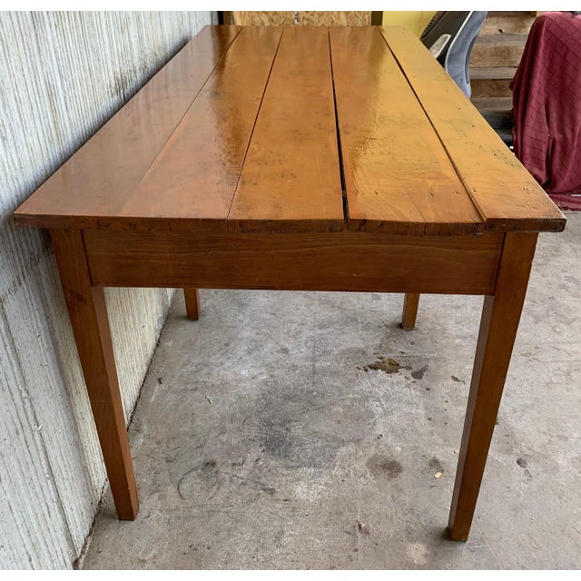 Early 20th Spanish Mobila Country Farm Desk Table or Butcher Block For Sale - Image 4 of 18