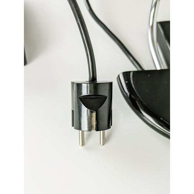 Alogena Adjustable Table Lamp in Black Plastic and Chrome Plated Metal by B. Gecchelin for Oluce, 1970s For Sale - Image 9 of 12