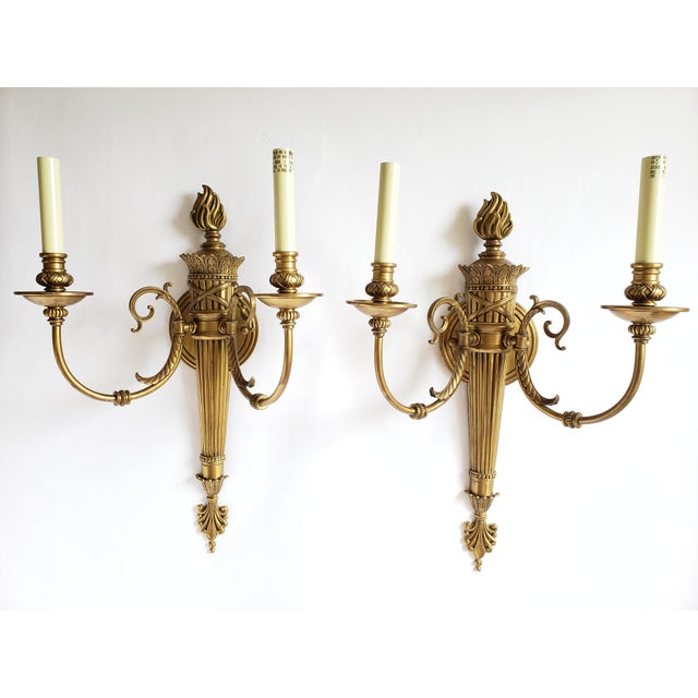 Decorative Crafts Inc. Antique Brass Wall Sconces a Pair Chairish