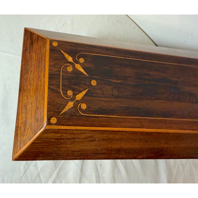 Antique 19th Century English Regency Inlaid Wood Sarcophagus-Form Tea Caddy Box For Sale - Image 4 of 17