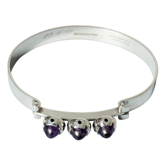 Silver and Amethyst Bracelet by Martti Viikinniemi, 1968 For Sale