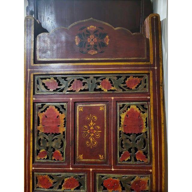 Indian Vintage 4-Panel Folding Indian Screen For Sale - Image 3 of 3