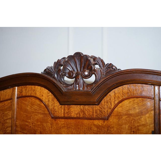 Burr Walnut Triple Wardrobe with Queen Anne Legs For Sale - Image 6 of 18