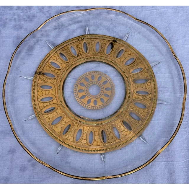 Gold Encrusted Mid-Century Modern Culver Piza Pattern 11” Platter For Sale In Seattle - Image 6 of 9
