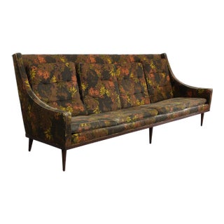 Mid-Century Modern Pencil Leg 93" 4 Cushion Sofa For Sale