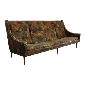 Mid-Century Modern Pencil Leg 93" 4 Cushion Sofa