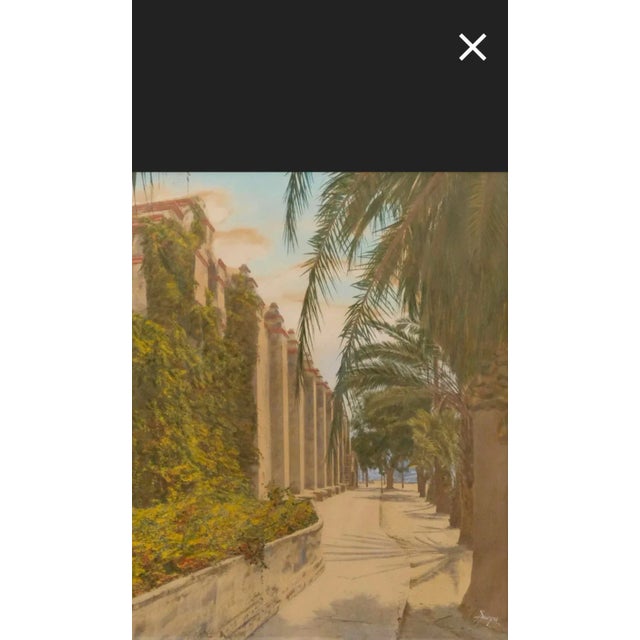 Green Hand Color Photograph of a Spanish Mission by Charles Henry Sawyer 1941 For Sale - Image 8 of 9
