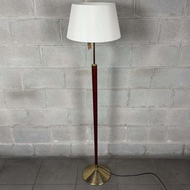 Eglo Floor Lamp in Wood and Brass For Sale - Image 11 of 11