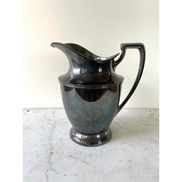 Metal Vintage Deerfield Silver Plate Pitcher For Sale - Image 7 of 7