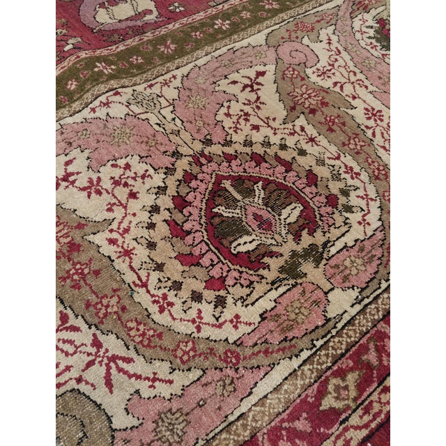 Late 19th Century Antique Indian Agra Carpet, Hunting Rugs, Oriental Rugs, Red, Gold, Ivory, Brown For Sale - Image 5 of 18