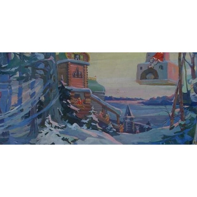 Snow Queen Original Oil Painting, Soviet Ukrainian Art, Children's Room Decor 136-295 For Sale - Image 4 of 6