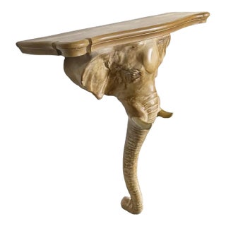 1970s Elephant Sconce Console Table by Chapman For Sale