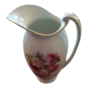 Vintage Myott Porcelain England Tall Floral Pitcher