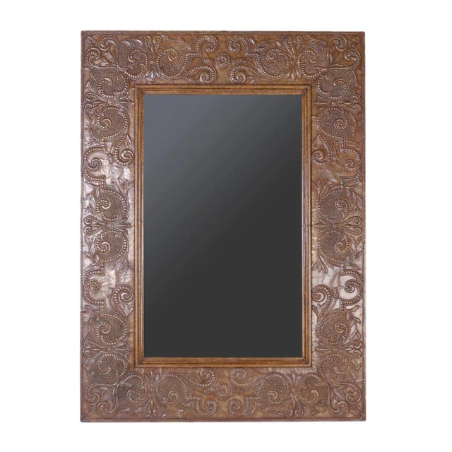 Monumental Pair of Large Bronze Wall Mirrors For Sale In West Palm - Image 6 of 10