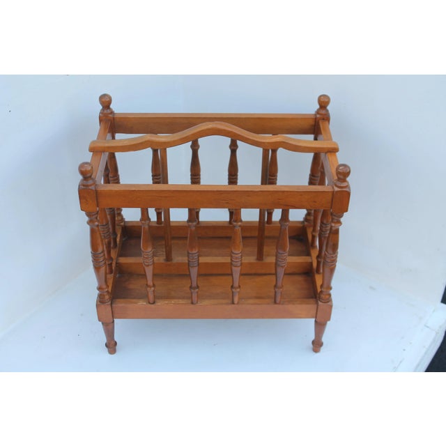 Wood Vintage Magazine Rack For Sale - Image 7 of 7