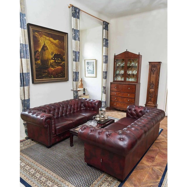 Chesterfield Sofa with Top Leather For Sale - Image 9 of 9