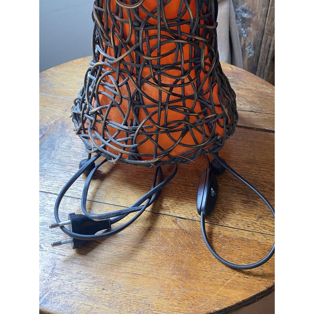 Large Mushroom Lamp in Woven Rattan, 1970 For Sale - Image 14 of 18
