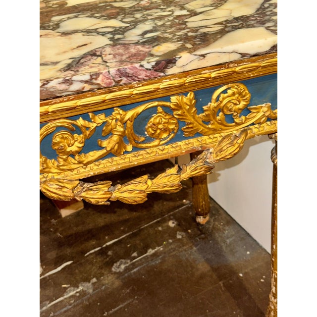 Neoclassical 18th C. Italian Neoclassical Parcel Gilt Console For Sale - Image 3 of 8