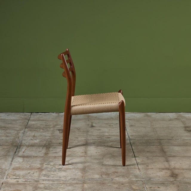 Model 78 Teak Dining Side Chair by n.o. Møller For Sale In Los Angeles - Image 6 of 12